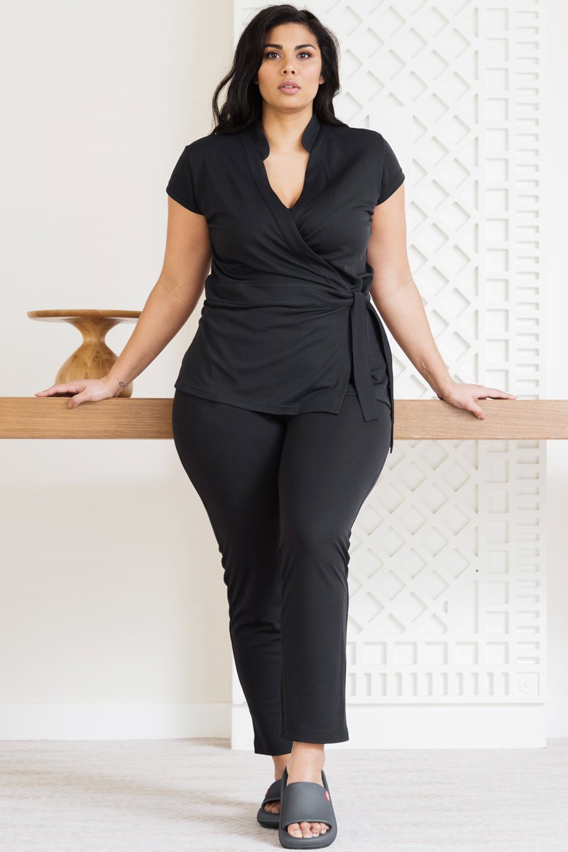 Black esthetician's kimono - Bali Kimono