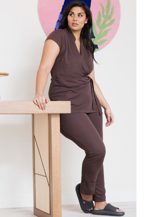Chocolate esthetician kimono - Bali kimono
