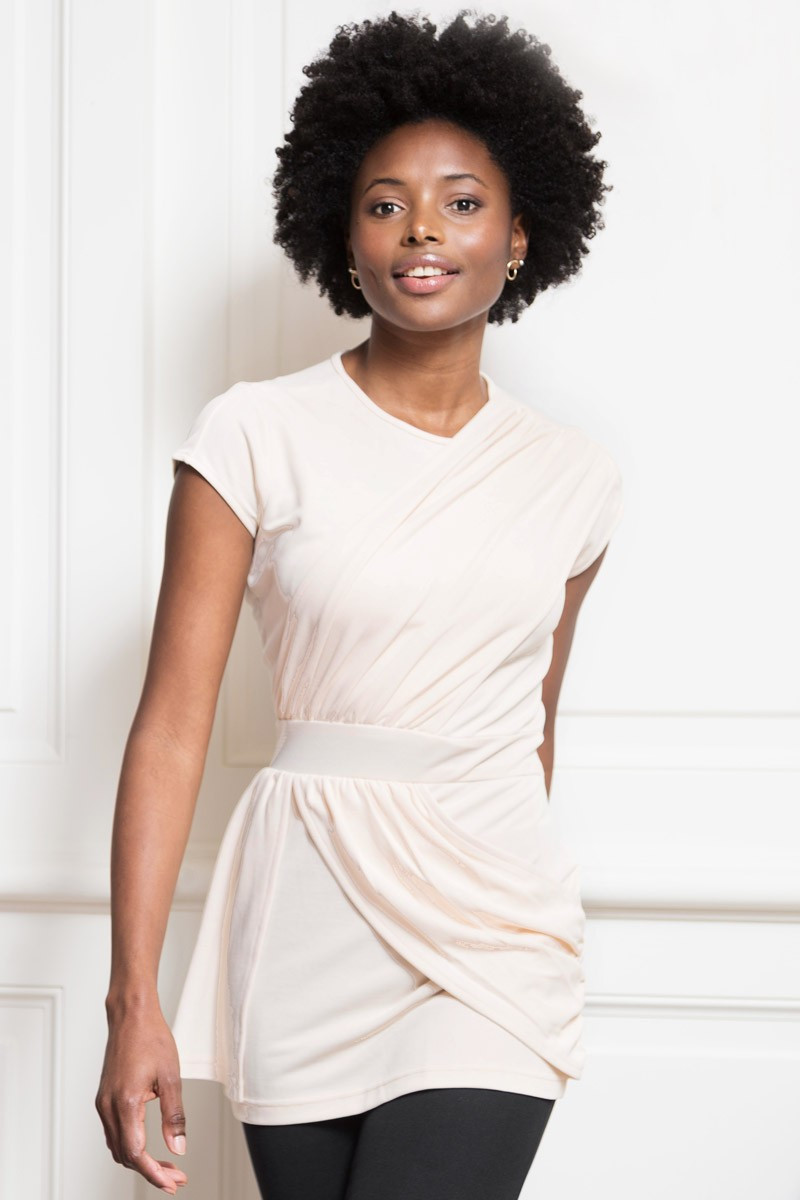 Dune esthetician's tunic with drape - Taïga Tunic