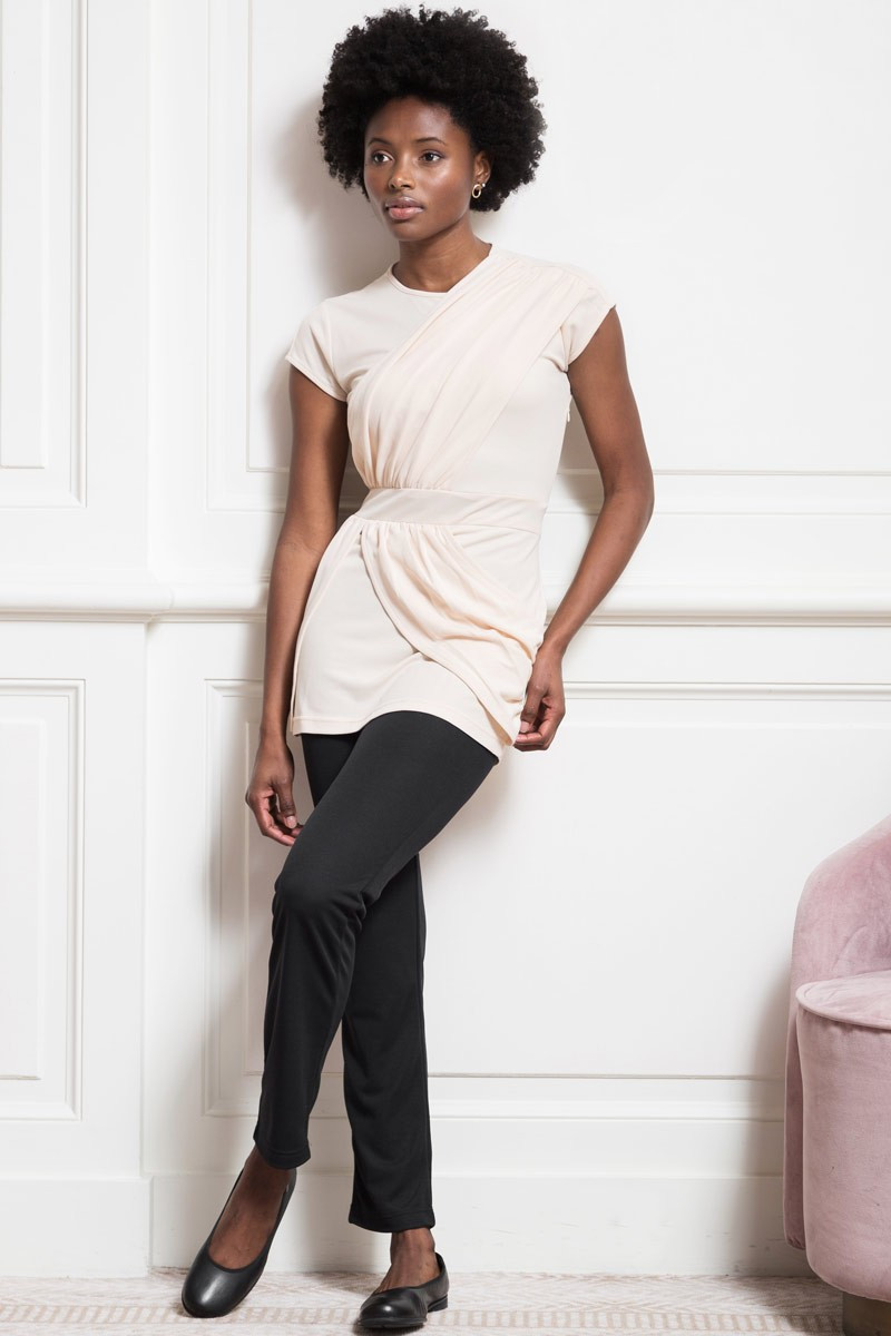 Dune esthetician's tunic with drape - Taïga Tunic