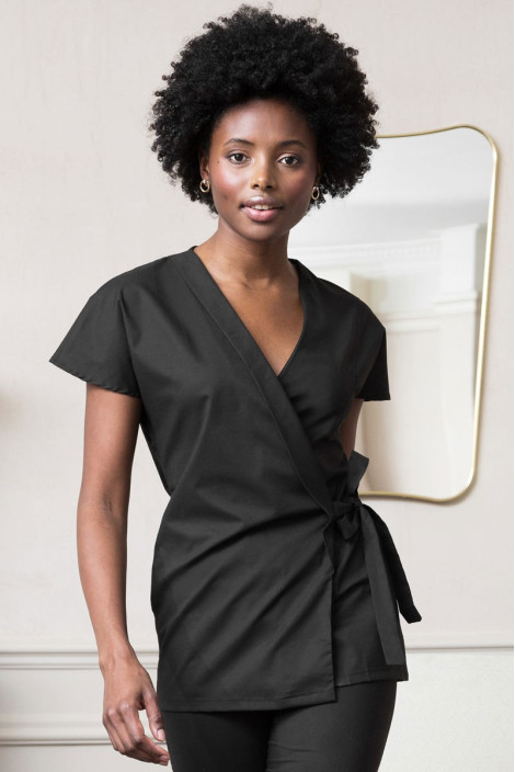 Women's black esthetician kimono - Kimono Hawaï