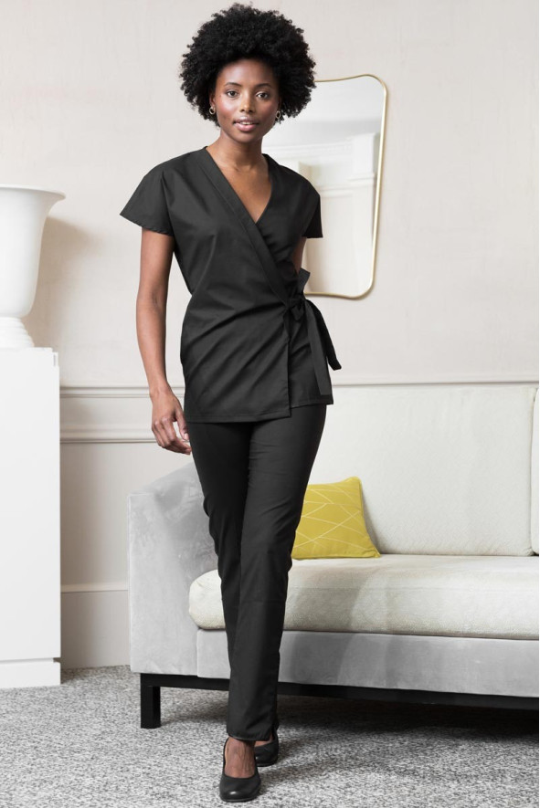 Women's black esthetician kimono - Kimono Hawaï