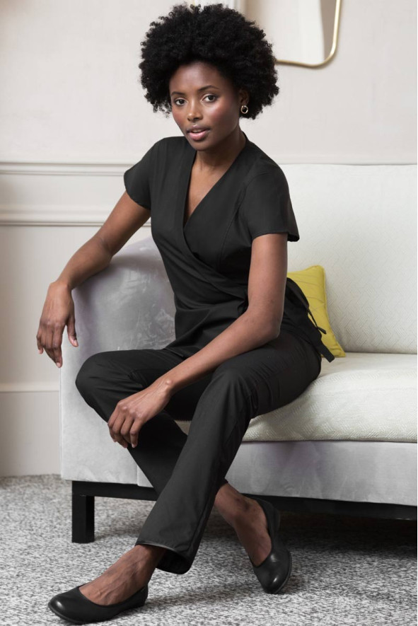Women's black esthetician kimono - Kimono Hawaï