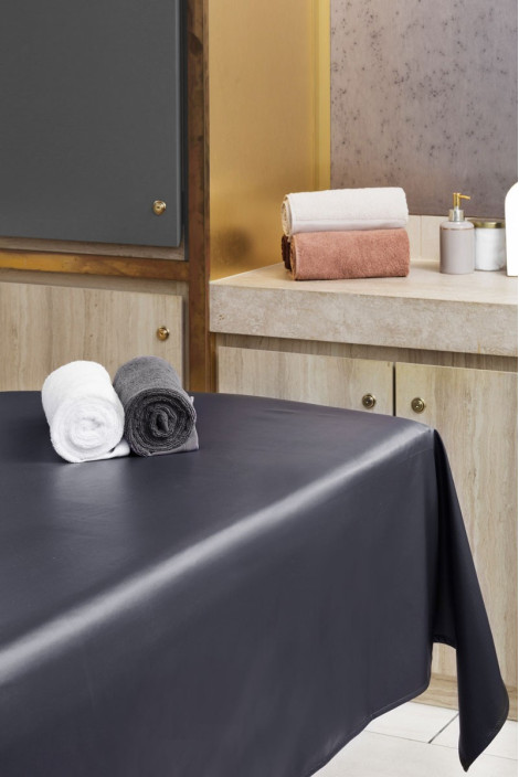 Drap de table massage enduit gris foncé - Drap de table Fidji
