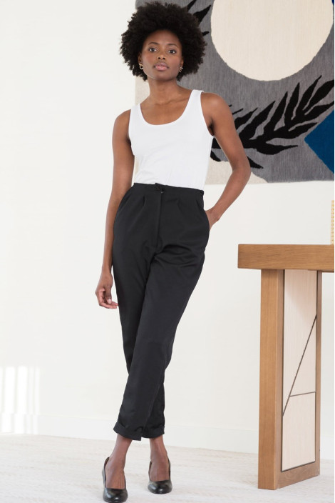 Pantalon femme noir professionnel esthétique - Pantalon Paper