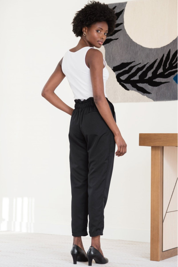 Pantalon femme noir professionnel esthétique - Pantalon Paper