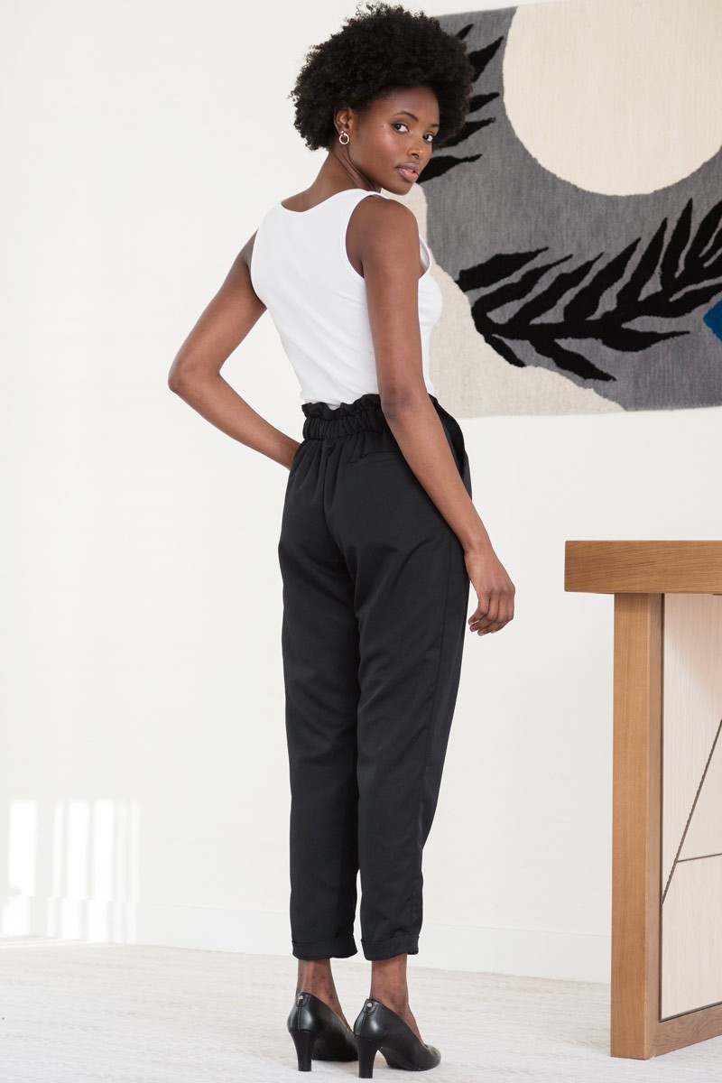 Pantalon femme noir professionnel esthétique - Pantalon Paper