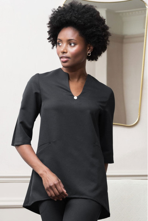 Black professional estheticians women's tunic - Théa tunic