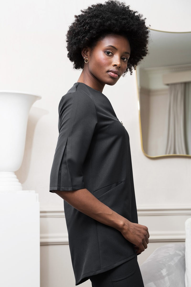 Black professional estheticians women's tunic - Théa tunic