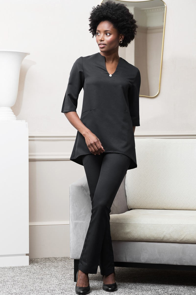 Black professional estheticians women's tunic - Théa tunic