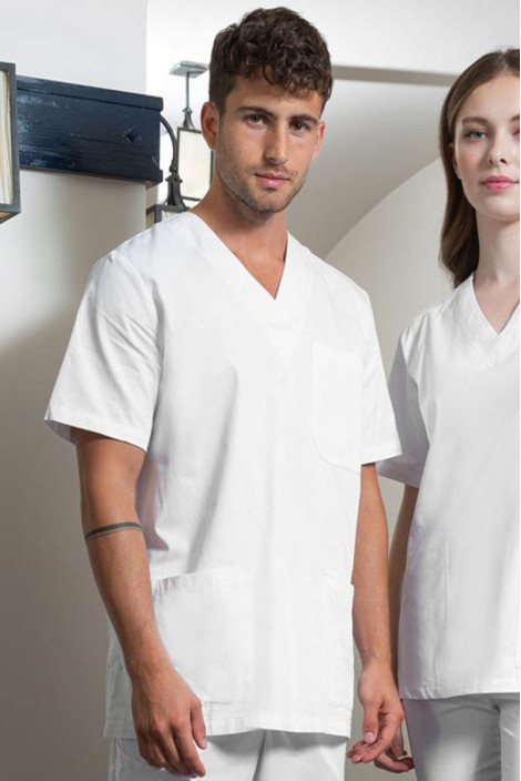 Tunique homme blanc professionnelle santé - Tunique Piero