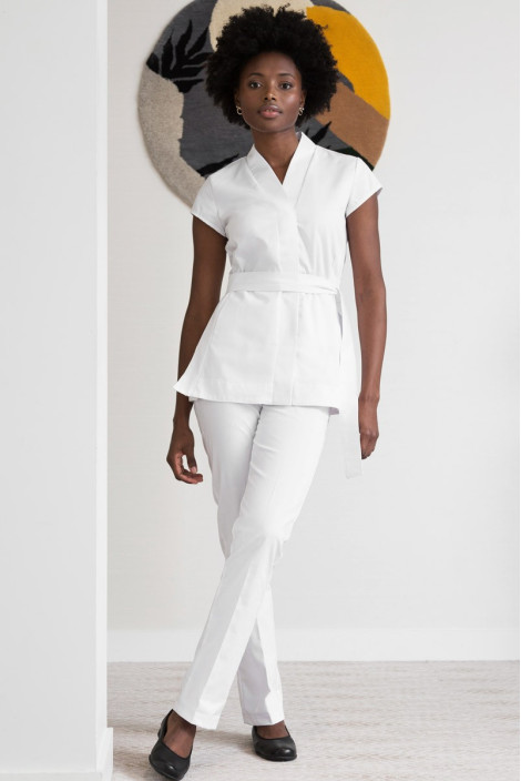 Pantalon femme blanc professionnel esthétique - Pantalon Alaska