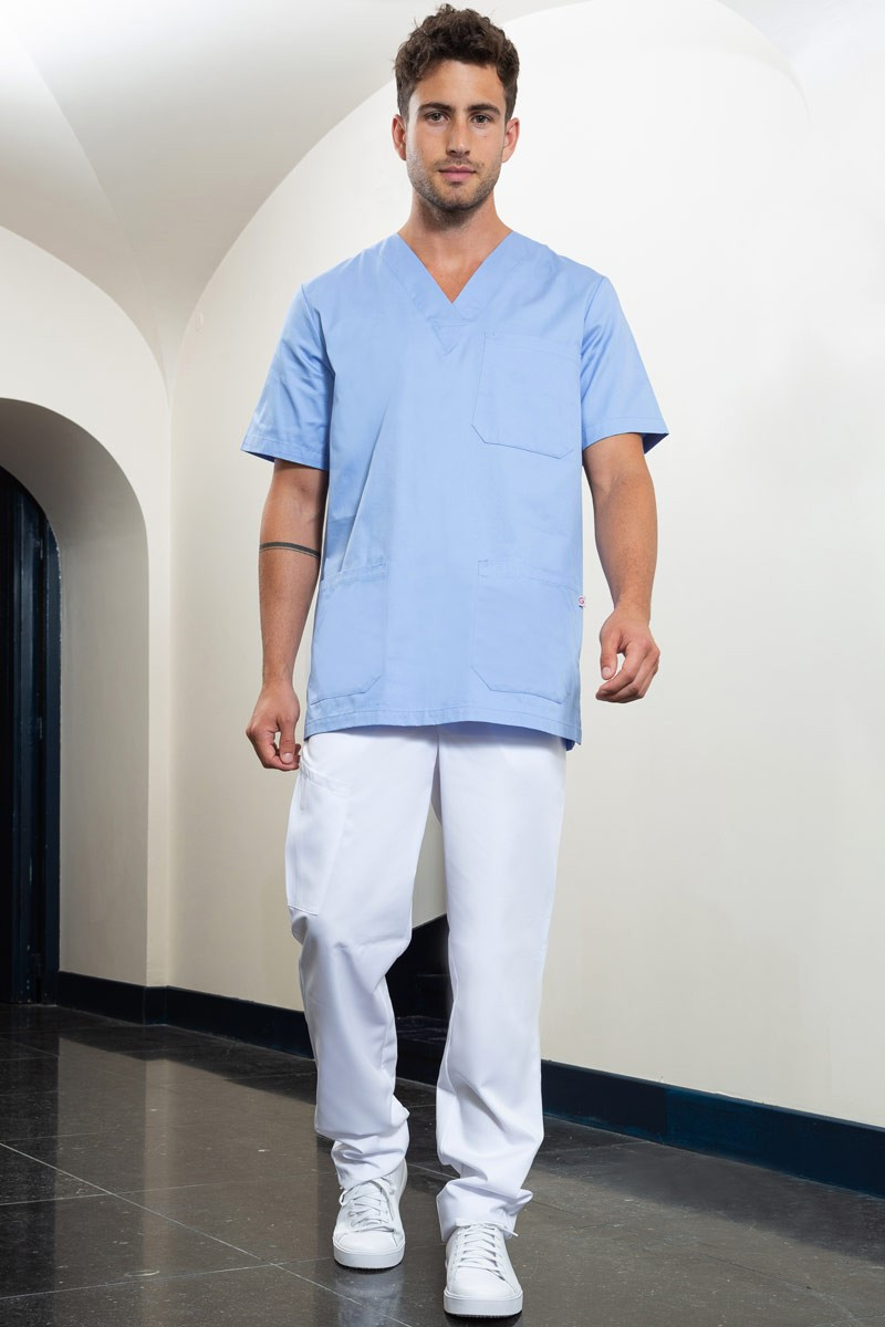 Men's light blue professional healthcare tunic - Piero tunic
