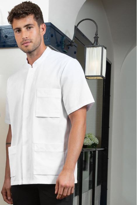 Men's white professional healthcare blouse - Narcisse blouse
