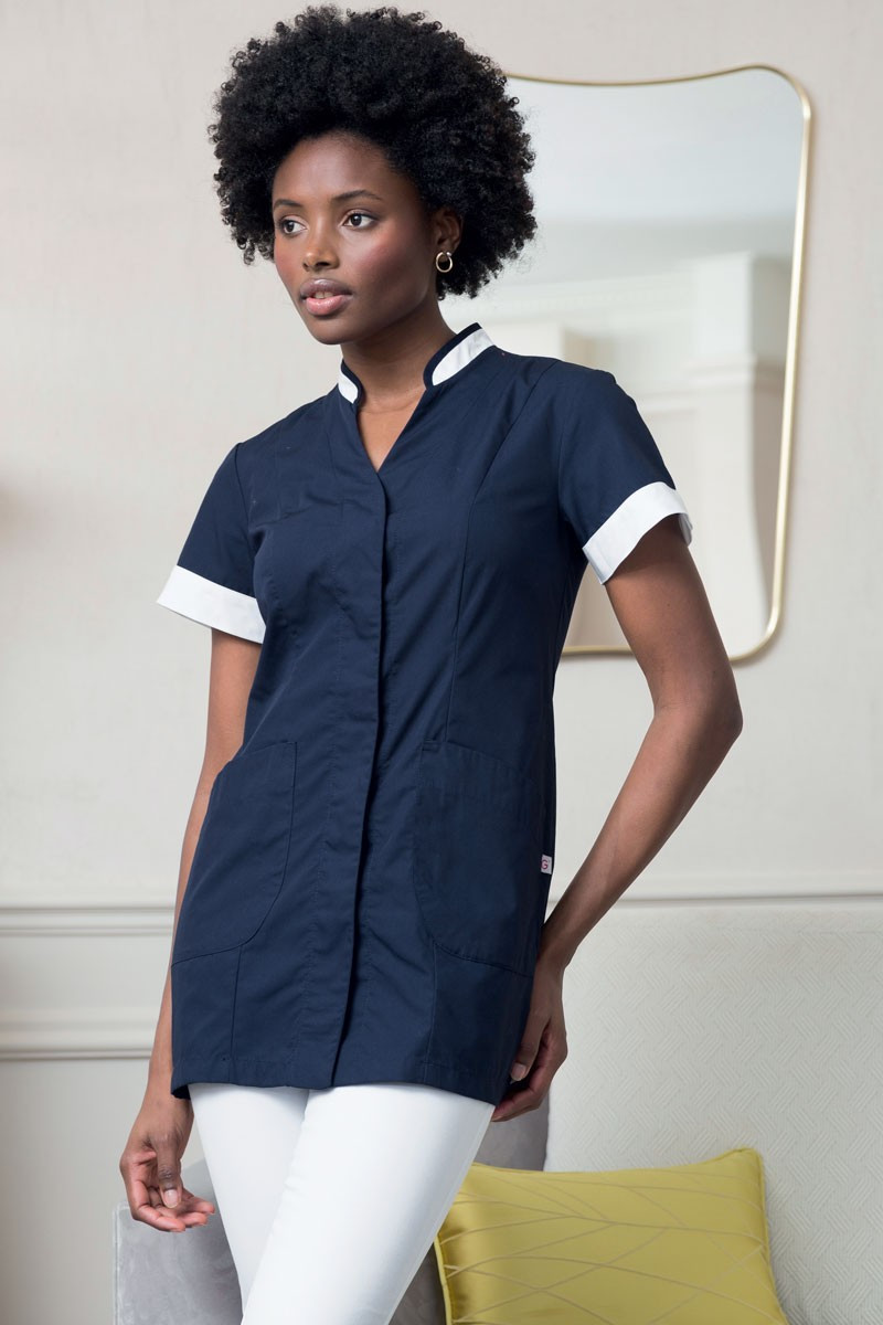 Women's navy housekeeper tunic - Tunic Aurelia