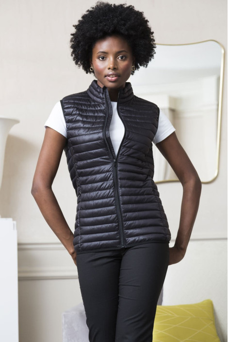 Women's padded jacket sleeveless jacket navy blue hotel - Padded jacket sleeveless Fineline