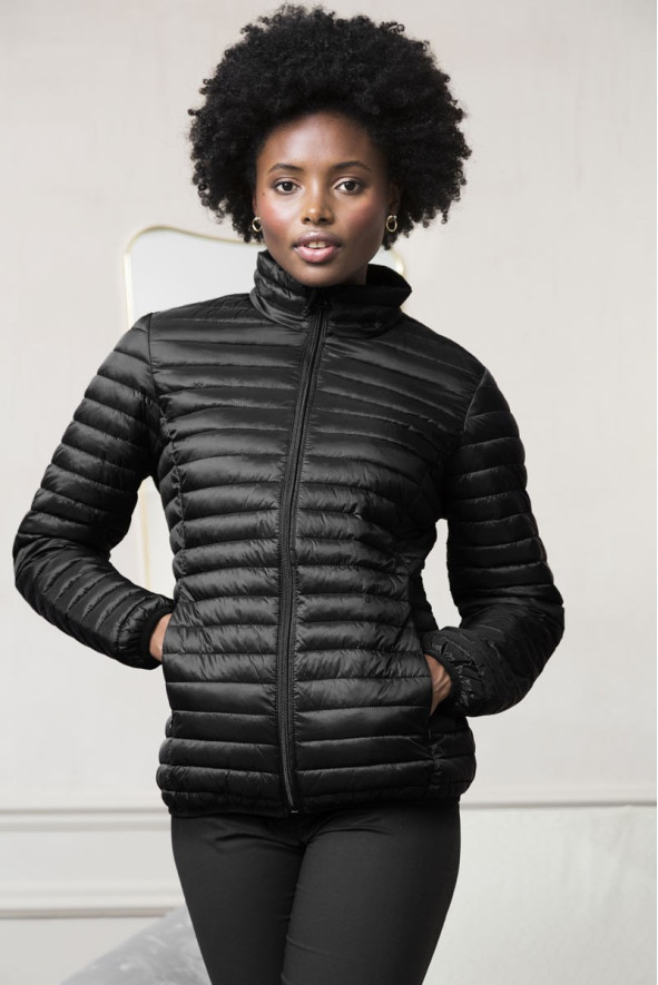 Doudoune femme manches longues matelassées noire - Doudoune Savoie