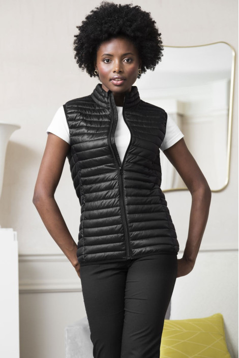 Women's padded jacket sleeveless jacket black hotel - Padded jacket sleeveless Fineline