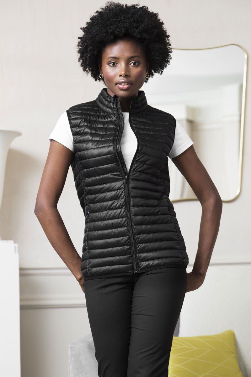 Women's padded jacket sleeveless jacket black hotel - Padded jacket sleeveless Fineline