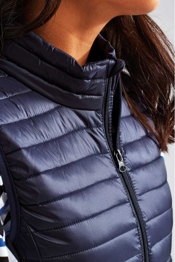 Women's padded jacket sleeveless jacket navy blue hotel - Padded jacket sleeveless Fineline