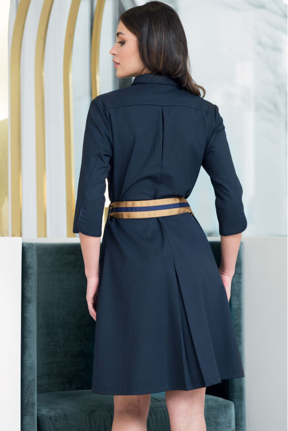 Women's navy/gold professional hospitality dress - Belford dress