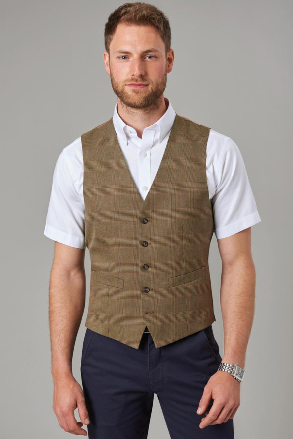 Gilet da abito, da uomo, a quadri, Emilio, colore: verde | Beauty Street