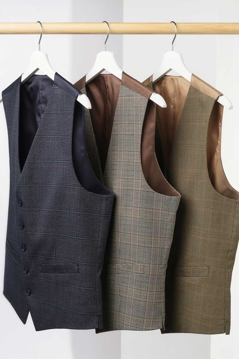 Gilet da abito, da uomo, a quadri, Emilio, colore: verde | Beauty Street