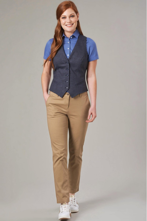 Gilet da tailleur, da donna, a quadri, Olivia, colore: blu navy | Beauty Street