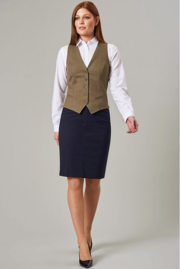 Gilet da tailleur, da donna, a quadri, Olivia, colore: verde | Beauty Street