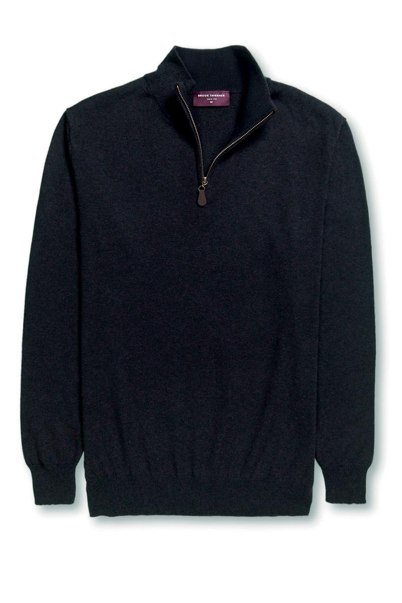 Pullover con collo a zip, da uomo, Dallas, colore: nero | Beauty Street