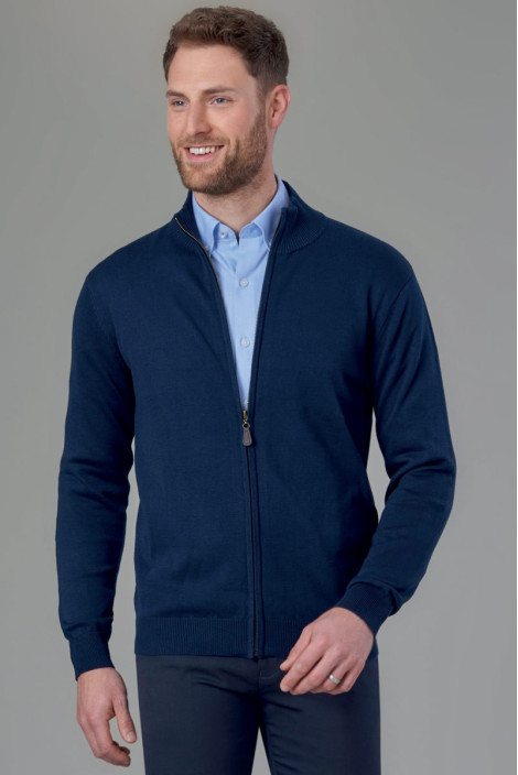 Men's navy cardigan for hospitality - Columbus cardigan