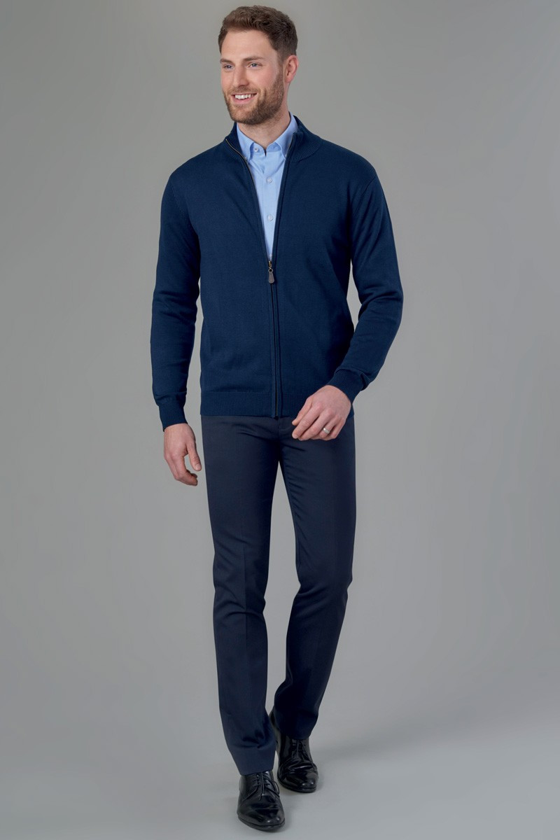 Men's navy cardigan for hospitality - Columbus cardigan