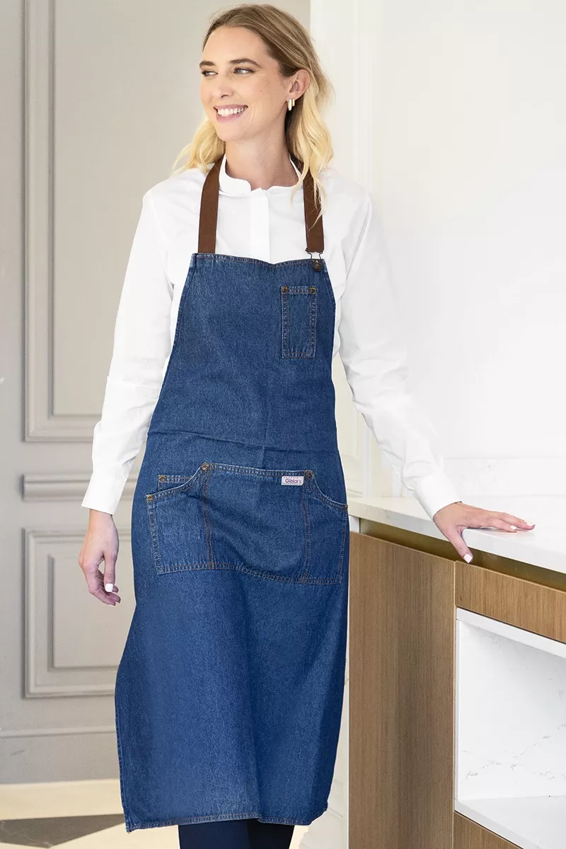 Grembiule, con pettorina, unisex, Douglas, colore: denim | Beauty Street
