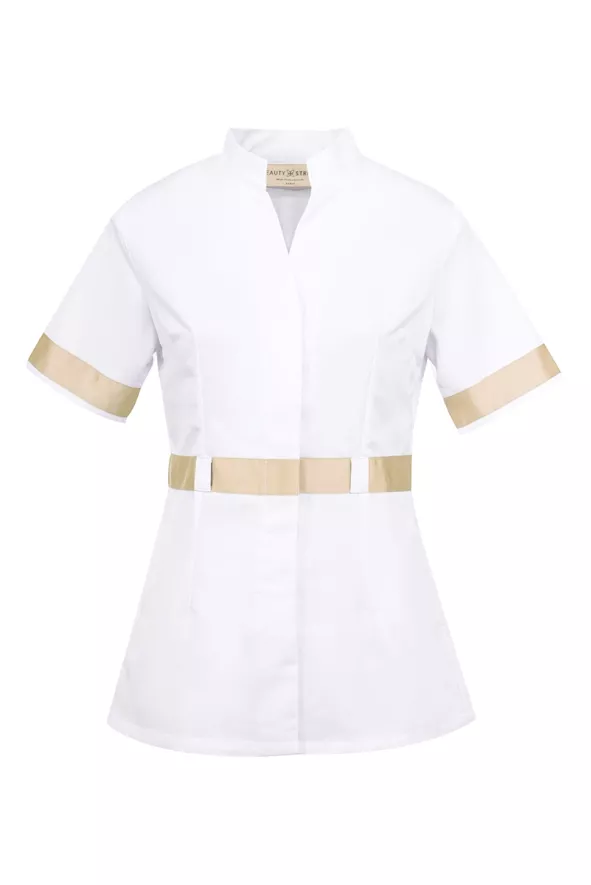 White-gold esthetician's tunic - Savane tunic