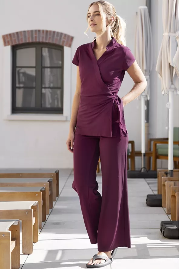 Kimono esthéticienne prune -  Kimono Bali