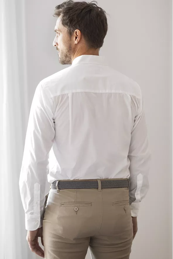 Men's white hotel uniform long sleeve shirt - Dorian shirt