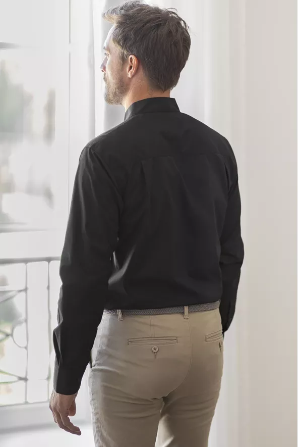 Camicia alberghiera nera da uomo - Camicia Dorian