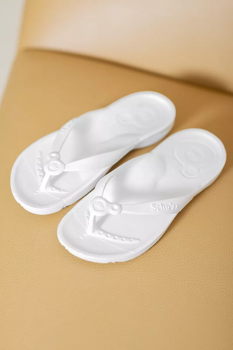 Unisex white flip flops - St Tropez flip flops