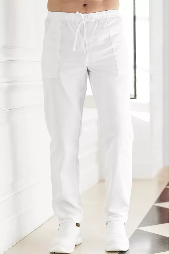 Men's white kitchen uniform trousers - John trousers
