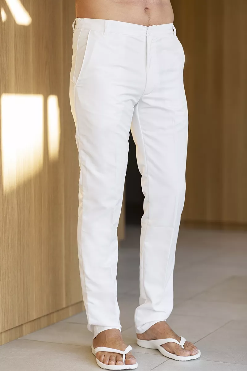 Pantalone da uomo, Savane, colore: bianco-oro | Beauty Street