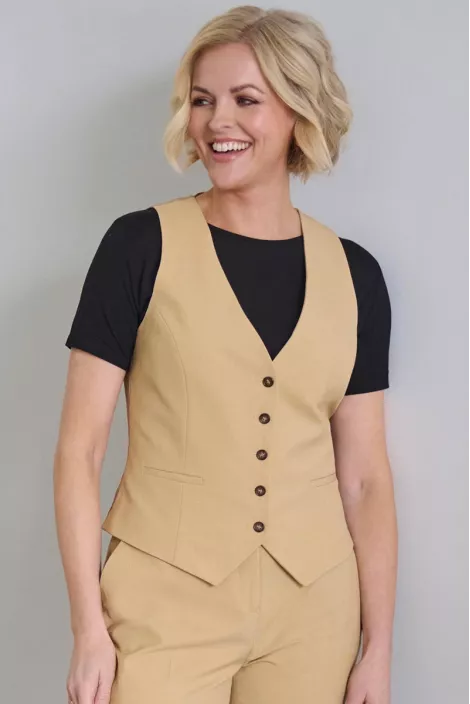 Beatrice Women Waistcoat beige | Beauty Street