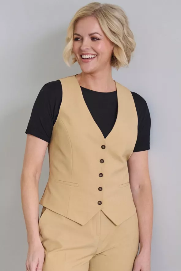 Beatrice Women Waistcoat beige | Beauty Street