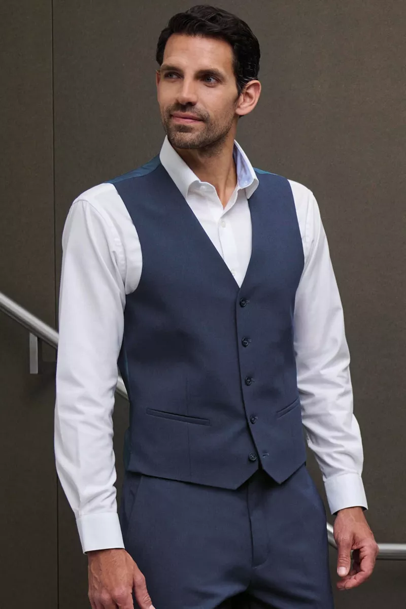 Gilet da abito, da uomo, George, colore: denim | Beauty Street