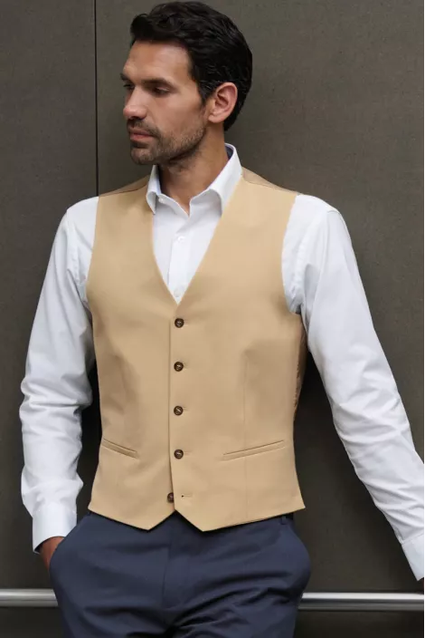 Gilet homme beige professionnel hôtellerie - Gilet George